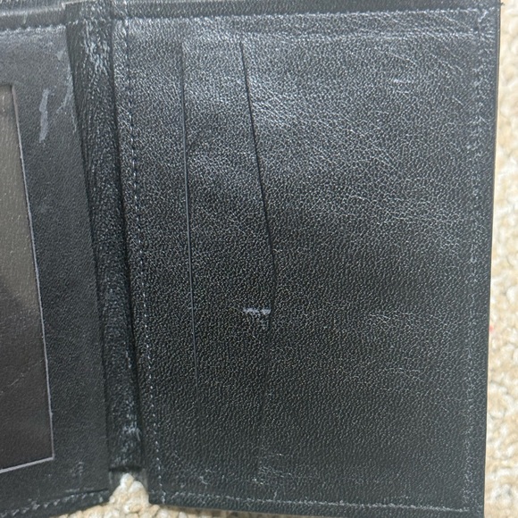 Rolfs Black Leather Cowhide Tri-Fold Wallet with ID Window - Picture 12 of 13